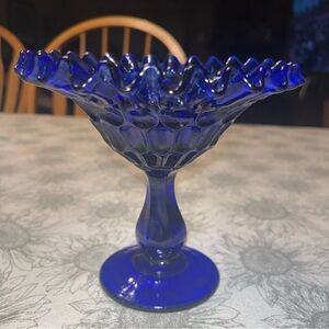 Elegant Blue Glass Compote